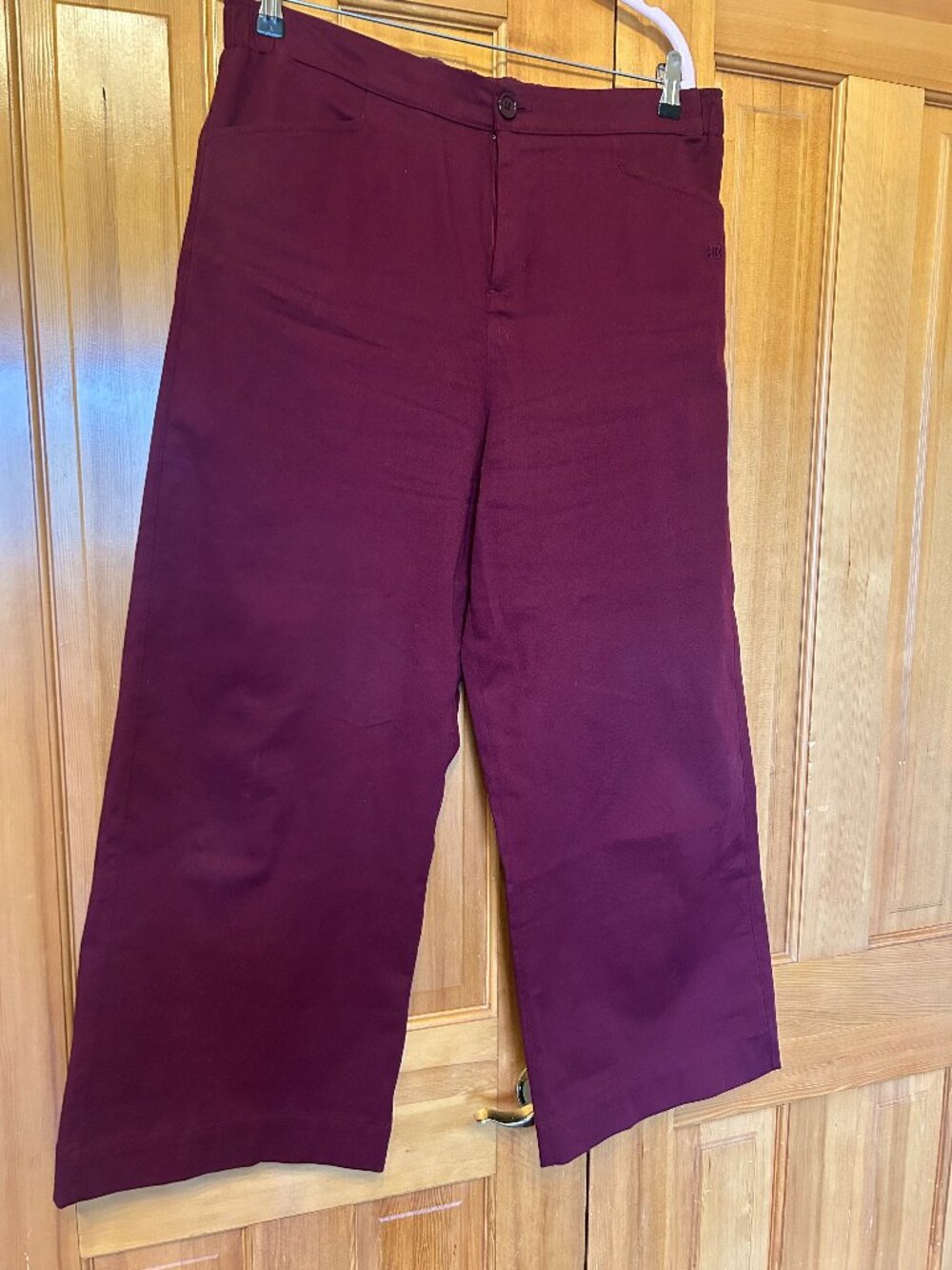 Albion Fit wide-leg, ankle-length trousers - Maroon - SZ L